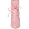 imageAllegra K Womens Pointed Toe Drawstring Pull on Stiletto Heel Ankle BootsPink