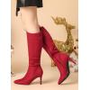 imageAllegra K Womens Pointed Toe Stiletto Heels Red Knee High Boot 65 M US