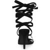 imageAllegra K Womens Polka Dots Clear Lace Up Stiletto Heels SandalsBlack