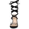 imageAllegra K Womens Polka Dots Clear Lace Up Stiletto Heels SandalsBlack