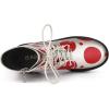 imageAllegra K Womens Polka Dots Platform Zipper Lace Up Combat Disco BootsSilver Red