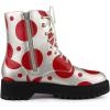 imageAllegra K Womens Polka Dots Platform Zipper Lace Up Combat Disco BootsSilver Red