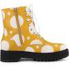 imageAllegra K Womens Polka Dots Platform Zipper Lace Up Combat Disco BootsYellow White