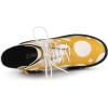 imageAllegra K Womens Polka Dots Platform Zipper Lace Up Combat Disco BootsYellow White