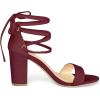 imageAllegra K Womens Tie Up Heels Burgundy Open Toe Chunky High Heels Sandal 65 M US