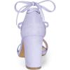 imageAllegra K Womens Tie Up Strappy Heels Chunky High Heels Purple Sandals  55 M US