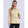 imageAllegra K Womens Utility Jacket Zip Up Drawstring Waist Snap Buttons Lightweight Anorak Jackets with PocketsBeige