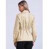 imageAllegra K Womens Utility Jacket Zip Up Drawstring Waist Snap Buttons Lightweight Anorak Jackets with PocketsBeige