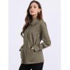 imageAllegra K Womens Utility Jacket Zip Up Drawstring Waist Snap Buttons Lightweight Anorak Jackets with PocketsGrey Army Green