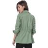 imageAllegra K Womens Utility Jacket Zip Up Drawstring Waist Snap Buttons Lightweight Anorak Jackets with PocketsLight Green
