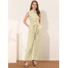 imageAllegra K Womens Wide Leg Jumpsuit 2026 Sleeveless Collared Tie Waist Coverall Button Down Cargo JumpsuitsApricot