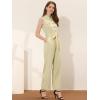 imageAllegra K Womens Wide Leg Jumpsuit 2026 Sleeveless Collared Tie Waist Coverall Button Down Cargo JumpsuitsApricot