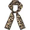 imageAllegra K Leopard Ribbon Long Narrow Skinny Scarf for Women Hairband Waistband Belt Bag Handle AccessoryBeige