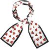 imageAllegra K Silky Skinny Scarves Ribbon Heart Print Long Hairband Handbag WrapWhite