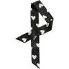 imageAllegra K Women Skinny Ribbon Neckerchief Heart Pattern Narrow Hair Wrist Scarf Headband Handbag Handle WrapBlack Heart