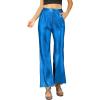 imageAllegra K Womens Christmas Metallic Party Shiny Sparkle High Waist Wide Leg Flare Palazzo Pants