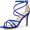 imageAllegra K Womens Open Toe Strappy Straps Stiletto Heel Royal Blue Sandals 10 M US