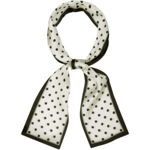 imageAllegra K 50s Ribbon Skinny Scarf Lovely Polka Dots Pattern for Bags Hair Band Neck WrapsBeige Small Dot