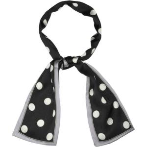imageAllegra K 50s Ribbon Skinny Scarf Lovely Polka Dots Pattern for Bags Hair Band Neck WrapsBlack Big Dot