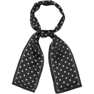 imageAllegra K 50s Ribbon Skinny Scarf Lovely Polka Dots Pattern for Bags Hair Band Neck WrapsBlack Small Dot