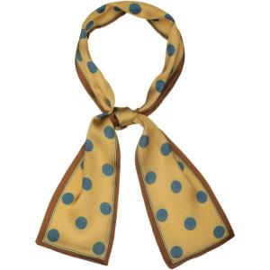 imageAllegra K 50s Ribbon Skinny Scarf Lovely Polka Dots Pattern for Bags Hair Band Neck WrapsBrown Big Dot