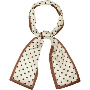 imageAllegra K 50s Ribbon Skinny Scarf Lovely Polka Dots Pattern for Bags Hair Band Neck WrapsBrown Small Dot
