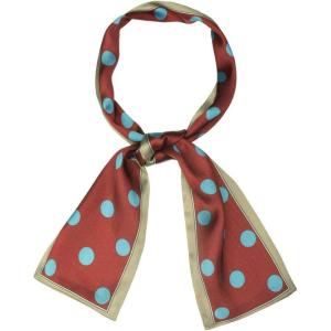 imageAllegra K 50s Ribbon Skinny Scarf Lovely Polka Dots Pattern for Bags Hair Band Neck WrapsClaret Big Dot