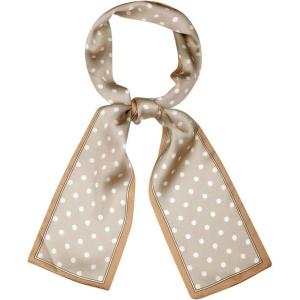 imageAllegra K 50s Ribbon Skinny Scarf Lovely Polka Dots Pattern for Bags Hair Band Neck WrapsKhaki Small Dot