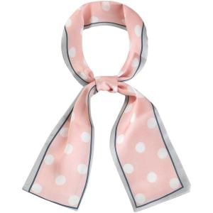 imageAllegra K 50s Ribbon Skinny Scarf Lovely Polka Dots Pattern for Bags Hair Band Neck WrapsPink Big Dot