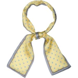imageAllegra K 50s Ribbon Skinny Scarf Lovely Polka Dots Pattern for Bags Hair Band Neck WrapsYellow Small Dot