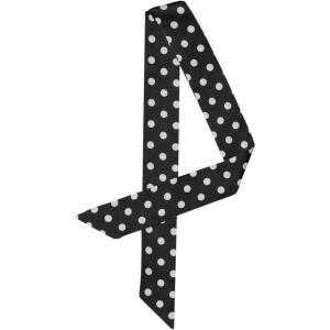 imageAllegra K 50s Skinny Silky Scarf Polka Dots Waistband Long Narrow Neckscarf Bag Handle AccessoryBlack