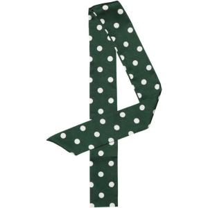 imageAllegra K 50s Skinny Silky Scarf Polka Dots Waistband Long Narrow Neckscarf Bag Handle AccessoryGreen