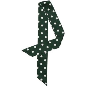 imageAllegra K 50s Skinny Silky Scarf Polka Dots Waistband Long Narrow Neckscarf Bag Handle AccessoryGreen Medium Dot