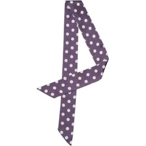 imageAllegra K 50s Skinny Silky Scarf Polka Dots Waistband Long Narrow Neckscarf Bag Handle AccessoryPurple Medium Dot