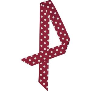 imageAllegra K 50s Skinny Silky Scarf Polka Dots Waistband Long Narrow Neckscarf Bag Handle AccessoryRed