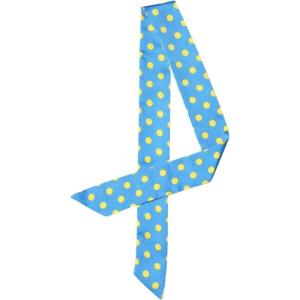 imageAllegra K 50s Skinny Silky Scarf Polka Dots Waistband Long Narrow Neckscarf Bag Handle AccessorySky Blue Medium Dot