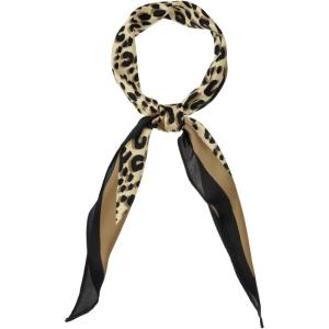 imageAllegra K Leopard Print Rhombus Neck Scarf Scarves Wraps Neckerchief for WomenEarthy Yellow