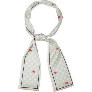 imageAllegra K Skinny Scarves 50s Polka Dots Neck Wraps for Women Cute Ribbon Hairband NeckerchiefKhaki Heart