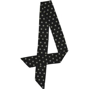imageAllegra K Women Polka Dots Stripe Heart Print Skinny Scarf Sharp Neck Scarves DoubleSided NeckerchiefBlack