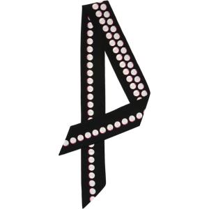 imageAllegra K Women Polka Dots Stripe Heart Print Skinny Scarf Sharp Neck Scarves DoubleSided NeckerchiefBlack Dot