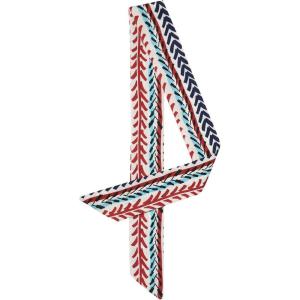 imageAllegra K Women Polka Dots Stripe Heart Print Skinny Scarf Sharp Neck Scarves DoubleSided NeckerchiefRed White