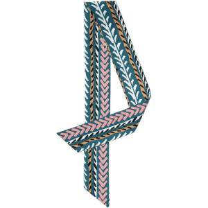 imageAllegra K Women Polka Dots Stripe Heart Print Skinny Scarf Sharp Neck Scarves DoubleSided NeckerchiefTeal