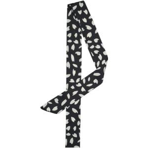 imageAllegra K Women Skinny Ribbon Neckerchief Heart Pattern Narrow Hair Wrist Scarf Headband Handbag Handle WrapBlack Floral