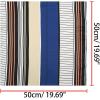 imageAllegra K 50cm Small Stripe Print Square Neck Wrap Scarves Head Scarf Kerchief Neckerchief Bandana for WomenBlue