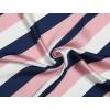 imageAllegra K 50cm Small Stripe Print Square Neck Wrap Scarves Head Scarf Kerchief Neckerchief Bandana for WomenPink White