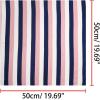 imageAllegra K 50cm Small Stripe Print Square Neck Wrap Scarves Head Scarf Kerchief Neckerchief Bandana for WomenPink White