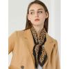 imageAllegra K 70cm Animal Leopard Print Silk Feeling Square Scarf Kerchief Neckerchief BandanaBrown