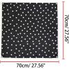 imageAllegra K 70cm Polka Dots Square Scarf Neck Scarves Kerchief Neckerchief Headband for WomenBlack White