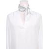 imageAllegra K 70cm Polka Dots Square Scarf Neck Scarves Kerchief Neckerchief Headband for WomenWhite Dot