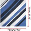 imageAllegra K 70cm Stripe Print Square Scarves Kerchief Neck Head Scarf Neckerchief Headband for LadiesBlue White